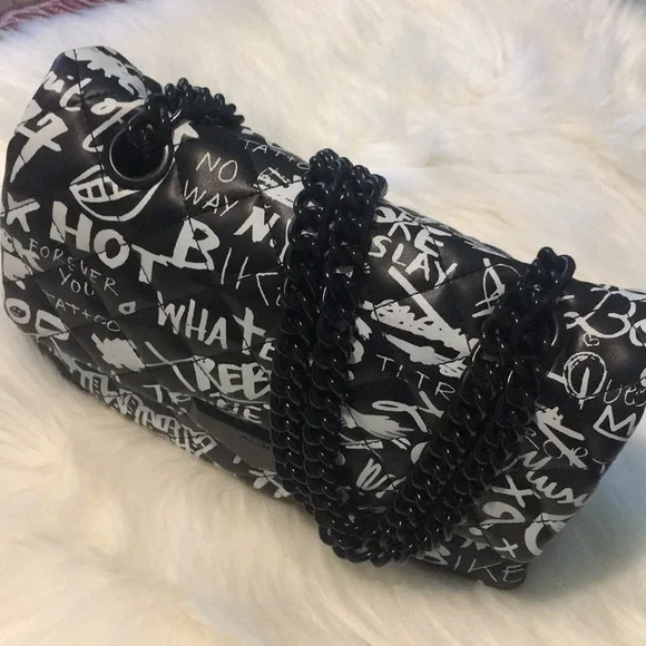 Rare Aldo Graffiti Flap Bag EUC Discontinued - Picture 4 of 8